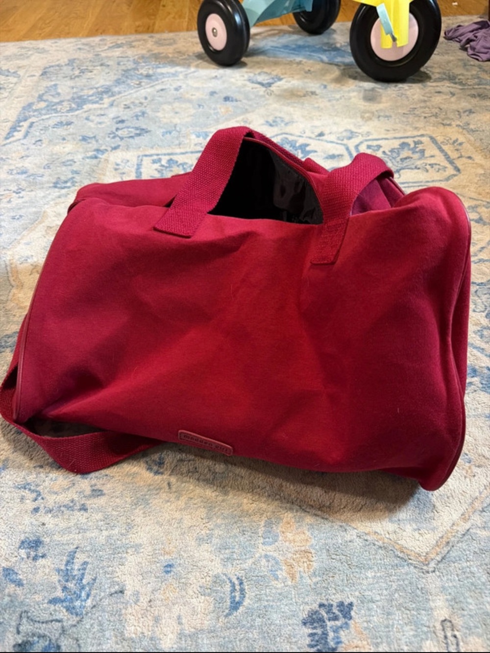 Madden Girl Burgundy Canvas Travel Tote